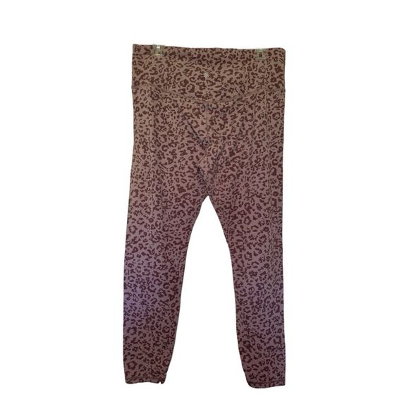 ATHLETA woman's sz XL Elation ultra high rise leopard flora mauve tights legging - Picture 3 of 13